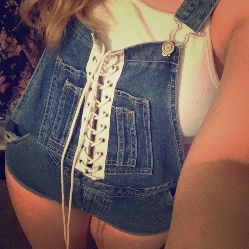 Lace up overalls